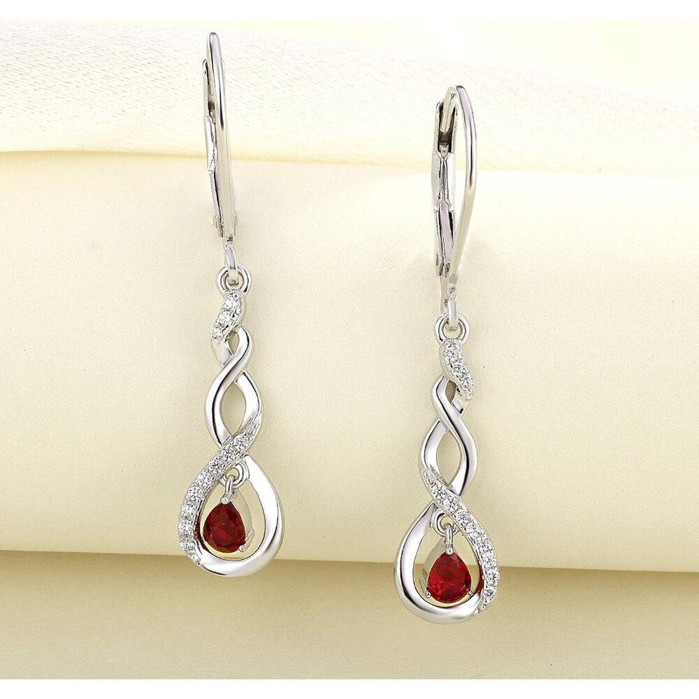 Twisted Sterling Silver Infinity Dangle Earrings … - image 4